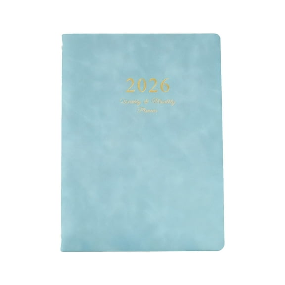 2026 Weekly Planner Notebook with Refillable 6 Rings Leather Binder Cover Dated