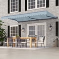 thumbnail image 3 of Semi-Cassette Motorized LED Luxury Patio Awning - 20 x 10 Ft - Sky Blue - Moroccan Collection, 3 of 7