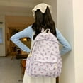 thumbnail image 4 of Bow Backpack for Women Laptop Backpack College Bookbags Fashion Casual Bow Print Travel Work Back Pack Purple Pink 12.6 In, 4 of 7