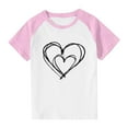 thumbnail image 4 of RKSTN Chemises Garçons Unisexes Imprimé Cœur Saint-Valentin Printemps Été Manches Courtes Élégantes Patchwork Col Rond T-Shirt Léger Doux Polyvalent pour 3-15 Ans, 4 of 8