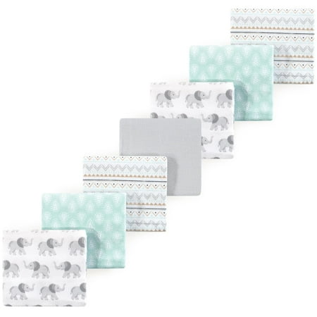 Luvable Friends Hudson Baby Flannel Receiving Blankets 7pk, Elephant Gray