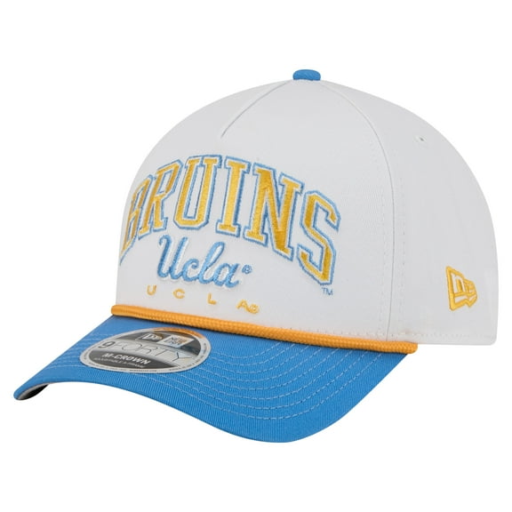 Men's New Era White/Blue UCLA Bruins Arch Two-Tone Rope 9FORTY A-Frame M-Crown Adjustable Hat