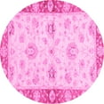 thumbnail image 1 of Ahgly Company Indoor Round Oriental Pink Traditional Area Rugs, 6' Round, 1 of 4