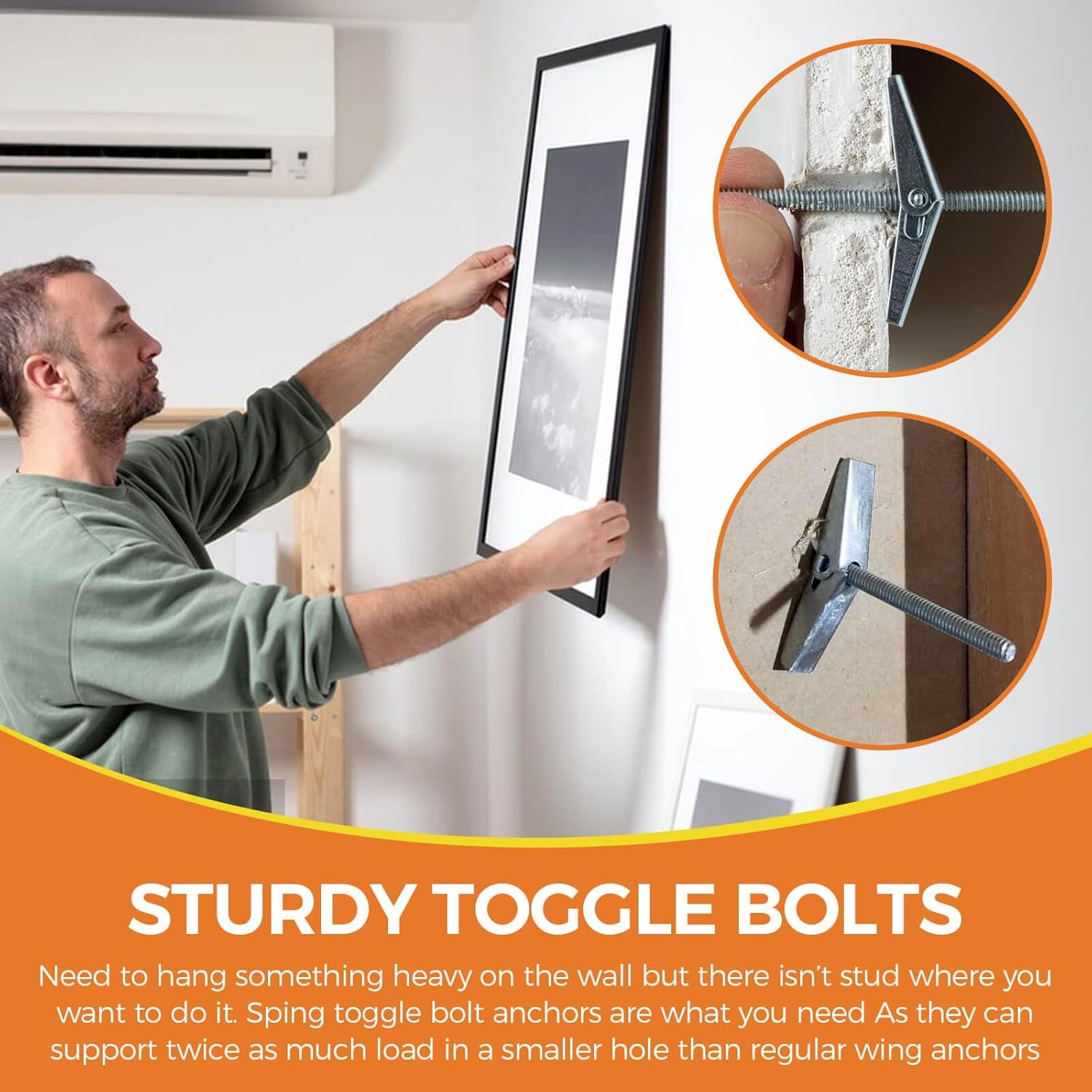 【Pack of 34 Sets】 Toggle Bolts, Wall Anchor, 1/4" 3/16" 1/8" Butterfly Drywall Anchors, Heavy Duty Metal Screws for Hollow Wall Ceiling Sheetrock, Taquetes para Drywall