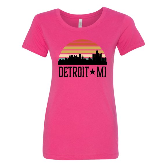 Inktastic Detroit Michigan Skyline Retro Women's T-Shirt