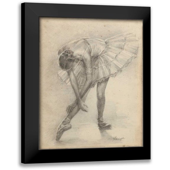 Harper, Ethan 12x14 Black Modern Framed Museum Art Print Titled - Antique Ballerina Study II