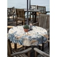 thumbnail image 2 of Outdoor Tablecloths with Umbrella Hole & Zipper, Blue Eucalyptus Coastal Round Tablecloth 54 Inch, Beach Starfish Shell Nautical Rustic Waterproof Table Cloth, Patio/Pool/Picnic Table Covers, 2 of 8