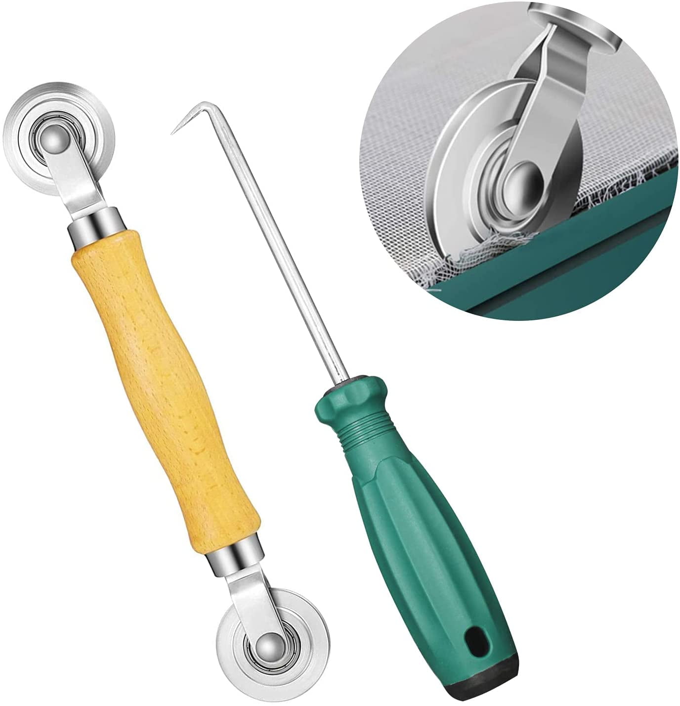 2 Pieces Screen Rolling Tool Gauze Screen Roller Tool Screen Repair Kit