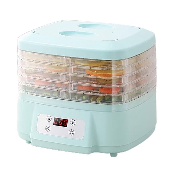 Dryer Machine for Home 6 Trays 360° Airflow Stainless Steel Digital Timer Temperature Control for Candy Fruits Meat