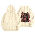 thumbnail image 5 of NinXxx Women's Word Graphic Hoodie Sweatshirt Long Sleeve Pullover Top Beige M, 5 of 5