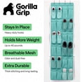thumbnail image 2 of GORILLA GRIP 24 Pocket Over the Door Shoe Organizer, Mesh Pockets, Up to 40 Pounds, Hang on Doors, Turquoise, 2 of 9
