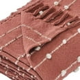 thumbnail image 3 of Veria 60 x 70 Cotton Throw with Pompom Stripe Design The Urban Port,Red- Saltoro Sherpi, 3 of 5