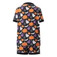 thumbnail image 3 of Halloween Matching Family Pajamas Set Pumpkin Ghost Print Short Sleeve Tops and Shorts PJS Set, 3 of 9