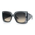 thumbnail image 5 of Womens Bold Thick Plastic Butterfly Squared Rectangle Oversize Diva Sunglasses Slate Black - Beige, 5 of 8
