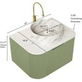 thumbnail image 2 of 24" Floating Bathroom Vanity with Sink, Wall Mounted Bathroom Cabinet with Ultra-Thin Marble Sink and Countertop, Large Drawer for Ample Storage Space, No Assembly Required, Light Green, 2 of 6