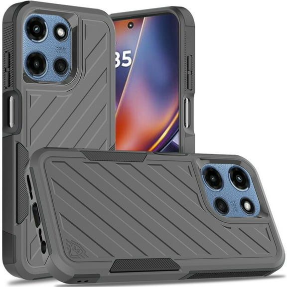 Military Grade Noble Hybrid Armor Case for Motorola Moto G 2025 - Grey