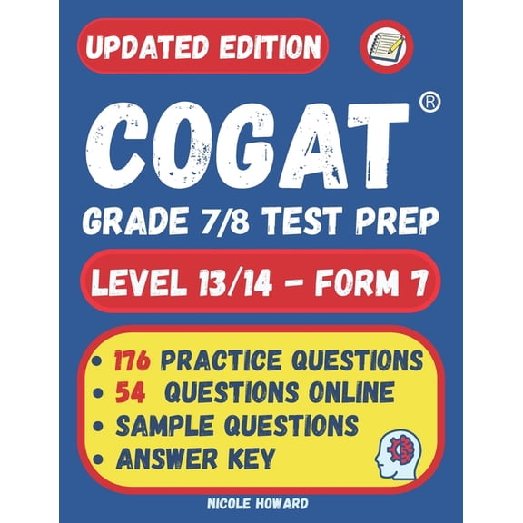 Gifted and Talented Test Prep Cogat(r) Grade 7/8 Test Prep: Grade 7/8 Level 13/14 Form 7, One Full Length Practice Test, 176 Practice Questions, Answe, (Paperback)