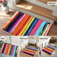thumbnail image 6 of Colorful Striped Bathroom Mat 2x3 FT, Non Slip Small Kitchen Mat, Modern Rainbow Abstract Graffiti Art Washable Backed Front Door Throw Rug Non-Shedding Indoor Outdoor Doormat for Entryway Sink, 6 of 9