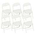 thumbnail image 2 of Gelloan 6 Pack Folding Chairs, Indoor Outdoor Portable Stackable Commercial Leather Padded Seat，Wedding Chairs with Metal Frame Home Office Party Use,White, 2 of 9