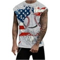 thumbnail image 2 of 4th of July Tanks American Flag Tank Top Men Red White and Blue Tops Mens Tank Top Patriotic Mens Fourth of July Tank Men Casual Fashion Printing Pullover Round Neck Sports Tank, 2 of 5