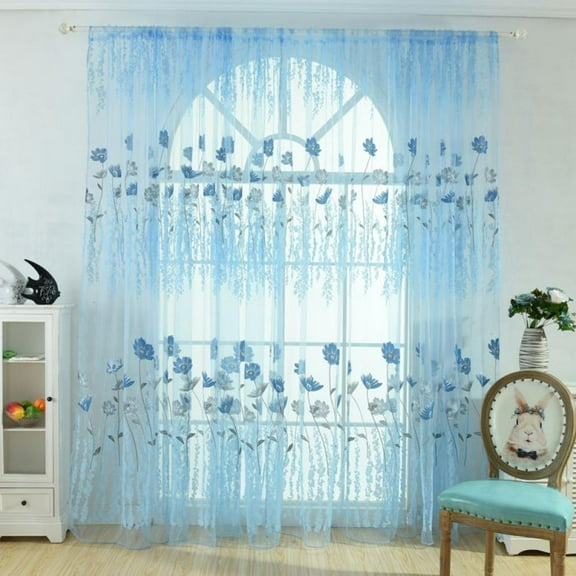 2Pcs Gesang Voile Tulle Sheer Curtain Window Panel Drape 39.4x78.8