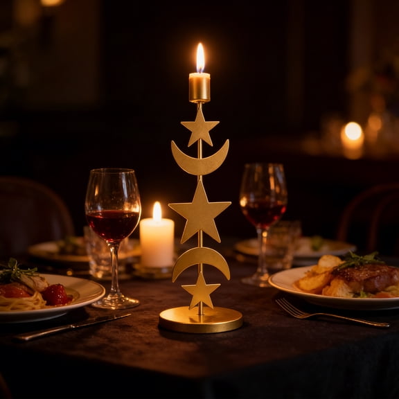 HONMEET Elegant Plated Gold Candle Holder Metal Centerpiece for Wedding Table Decor