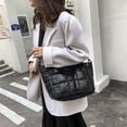 thumbnail image 4 of Women Nylon Shoulder Bag Design Space Padded Messenger Bag Solid Color Handbag, 4 of 10