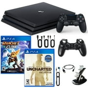 PlayStation 4 Pro Console Nathan Drake, Ratchet and Clank Games and Accessories