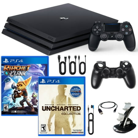 PlayStation 4 Pro Console Nathan Drake, Ratchet and Clank Games and Accessories