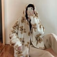 thumbnail image 4 of Minnieouse Sudadera con capucha y estampado de oso con cremallera completa para mujer lista para los días más fríos con sudadera con capucha y Abrigos y chamarras blanco m, 4 of 6