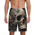 thumbnail image 1 of Fotbe Vintage Pattern Flower Skull Pantalones Cortos de Pijama para Hombre, Ropa de Dormir, Pantalones de Pijama Cortos para Hombre-X-Large, 1 of 6