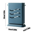 thumbnail image 3 of White & Blue Plastic Knife Storage Rack | Countertop Organizer with Drainage Holes & Removable Base | Holds Chef Knives & Utensils | 20x17x7cm Kitchen Tool Holder, 3 of 6