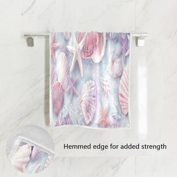 BZSMCE Bath Towel 30 X 15 in Soft Towel Design Pure Purple Shell Design Pattern