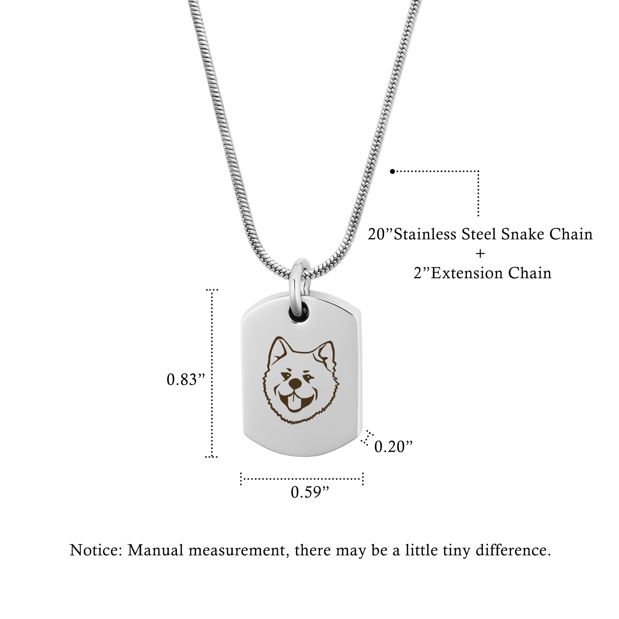 Anavia Akita Inu Dog Tag Memorial Necklace for Ashes, Pet Urn Necklace, Ashes Necklace, Cremation Necklace, Cremation Jewelry, Keepsake Ashes, Pet Memorial Jewelry, With Funnel Kit