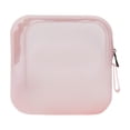 thumbnail image 3 of Bolsa de maquillaje portátil con cremallera para mujer, bolsa compacta para cosméticos rosa, 3 of 9