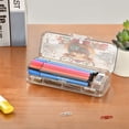 thumbnail image 7 of Plastic Pencil Box Large Capacity Pencil Boxes Clear Boxes with Snap-Tight Lid Stylish Office Supplies Storage Organizer Box Cow Wearing Christmas Hat, 7 of 7