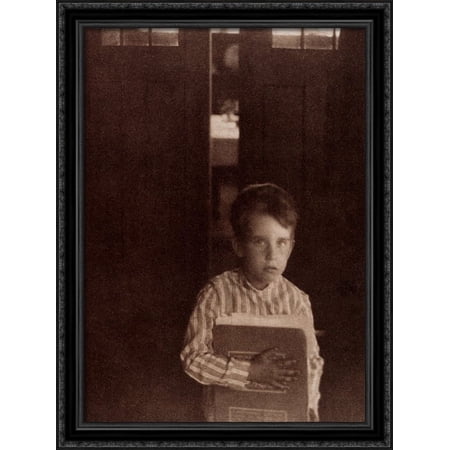 Boy with Camera Work 28x36 Large Black Ornate Wood Framed Canvas Art by Clarence White