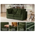 thumbnail image 6 of CHIC HOUSE Cloud Modular Sectional Sofa, Oversized Deep Seat Corduroy Couch with Ottoman,Loveseat for Living Room, Apartment, Villa,FSC-Certified, Green, 6 of 10