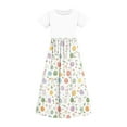 thumbnail image 4 of HOZADOIE white Dresses for Girls Easter Print Spring Summer Short Sleeve Crew Neck Color Block Patchwork Casual Breathable Holiday Dresses with Pockets for 4-14 Years, 4 of 6