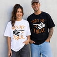thumbnail image 2 of PAVIG He's My Trick She's My Treat Halloween Couple Matching Skeleton Tee, 2 of 7