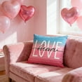 thumbnail image 3 of Valentines Day Decorations Pillow Covers 18x18 Inch Throw Pillowcase Winter Holiday Decorative Cushion Covers for Sofa Couch Bedroom Home Decor Love Theme Red-Pink D, 3 of 4