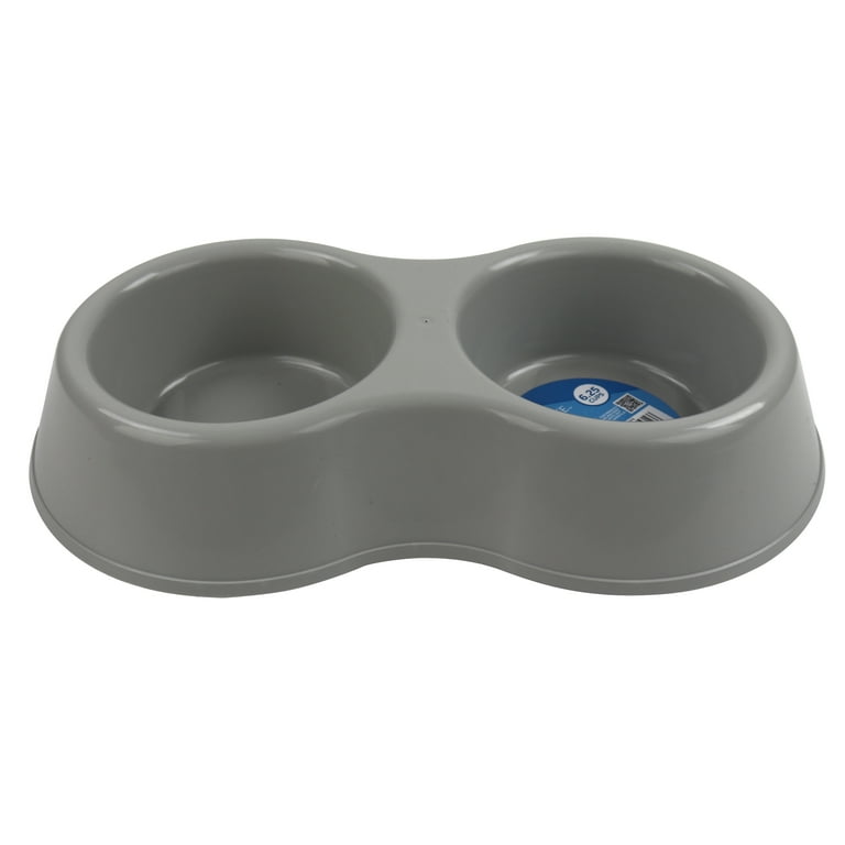 Vibrant Life 6.25-Cup Double Dog Bowl, Gray - Walmart.com