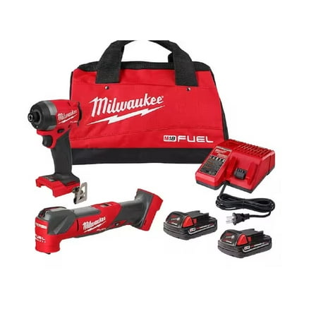 Milwaukee 2953-22MT M18 FUEL 18V Lithium-Ion Brushless Cordless Multi-Tool Impact Driver Combo Kit (2-Tool) with 2 Batteries