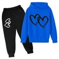 thumbnail image 3 of Kids Boys Girls Active Sweatsuit,2 Piece Long Sleeve Blue Tracksuit Pullover Hoodie Leggings Pants Warm Fall Winter Clothes 3-4 Years Boy Clothes Cute&nbsp;Boys Girls&nbsp;Clothing, 3 of 6