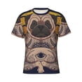 thumbnail image 4 of Qekee Pug dog Yoga Classic Fit T-Shirt Men's Shirt Men's Tight Short Sleeves for Exercise, Running, Mountaineering - Pug dog Yoga, 4 of 9