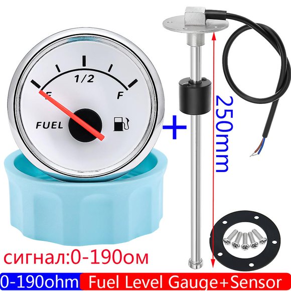 2023 New Red Backlight 52mm Fuel Level Gauge+stainless Steel Oil Liquid Tank Fuel Sender Unit Sensor Customized For Gasoline Car