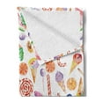 thumbnail image 2 of Colorful Soft Flannel Fleece Throw Blanket, Ice Cream Candy Cakes Lollipop Clementine Fruits Birthday Celebration Pattern, Cozy Plush for Indoor and Outdoor Use, 50" x 60", Multicolor, by Ambesonne, 2 of 5