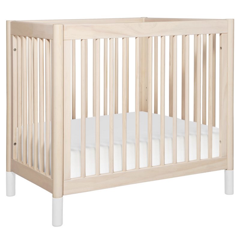 Babyletto Gelato 2in1 Mini Crib in Washed Natural with White Feet