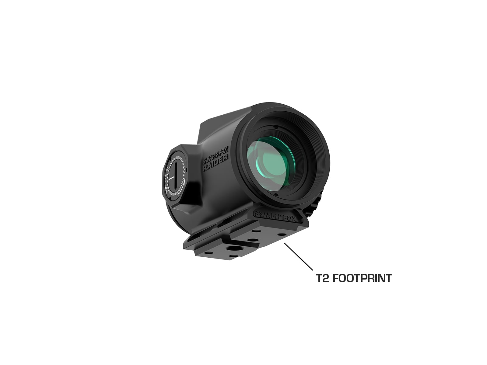 Swampfox Raider Micro Prism 1x20mm Prismatict Sight, 6 MOA Red, Black