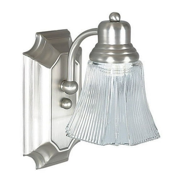 One Light Satin Nickel Bath Sconce